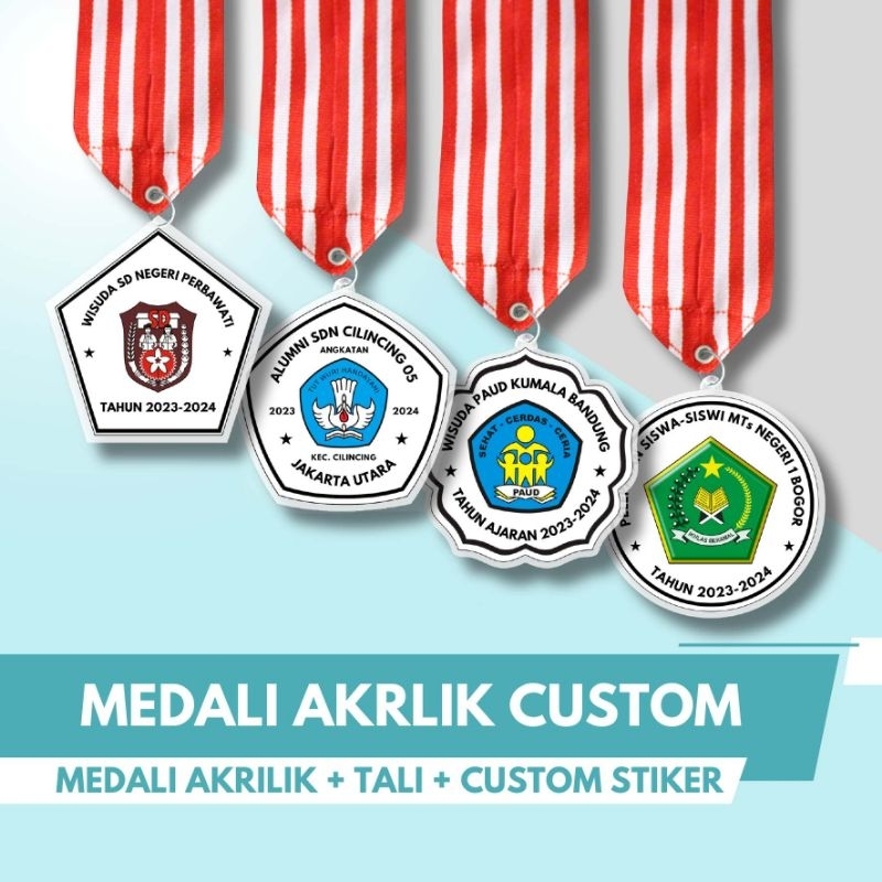 Jual Medali Akrilik Custom Stiker Penghargaan Olimpiade Kelulusan ...