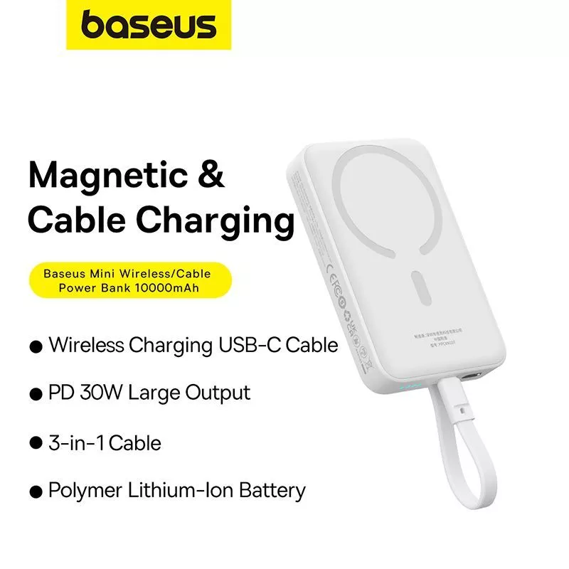 Baseus Power Bank 10000mAh 30W Magnetic Mini Wireless Fast Charging Type-C Powerbank