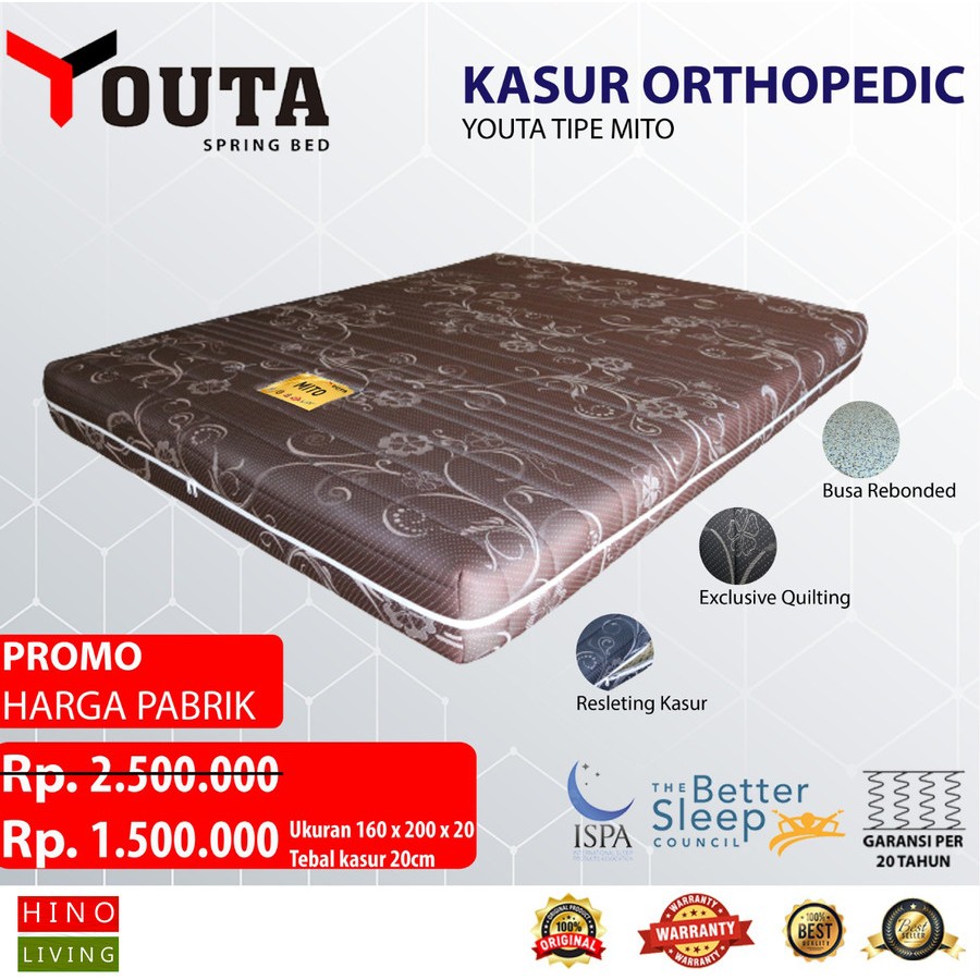 Jual KASUR BUSA REBOUNDED/KASUR KESEHATAN TULANG/KASUR ORTHOPEDIC YOUTA ...