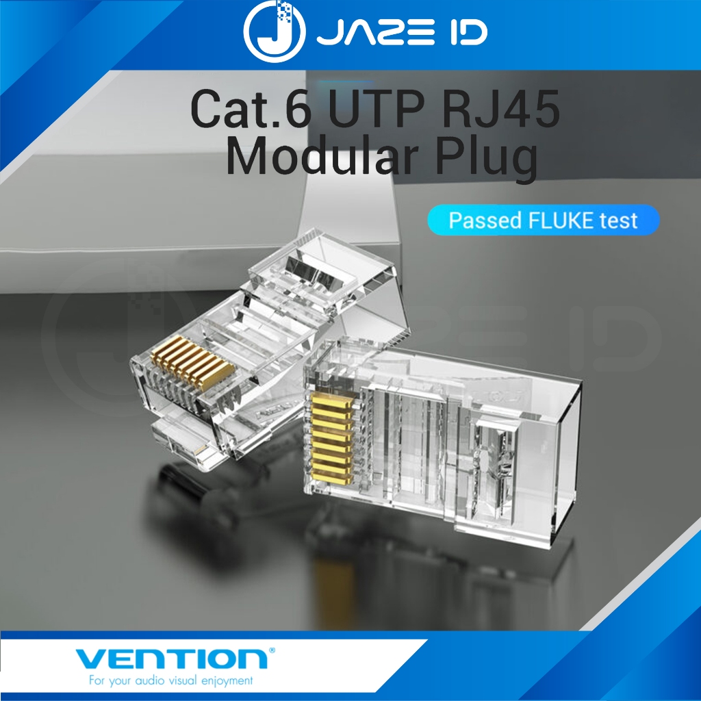 Jual Vention Konektor RJ45 Cat6 UTP Modular Gigabit Jack Plug Connector ...