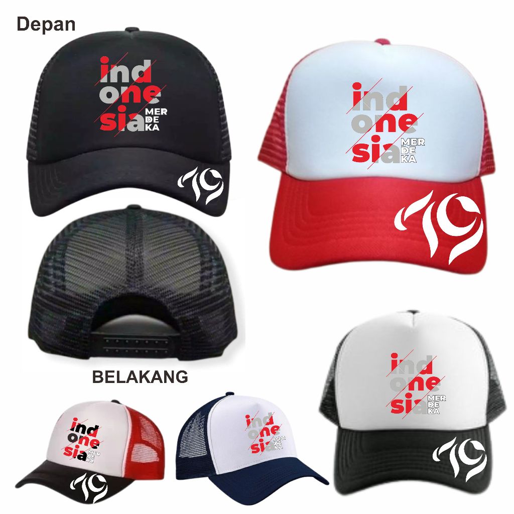 Jual topi indonesia / topi kemerdekaan / topi agustus / topi 79 / topi ...