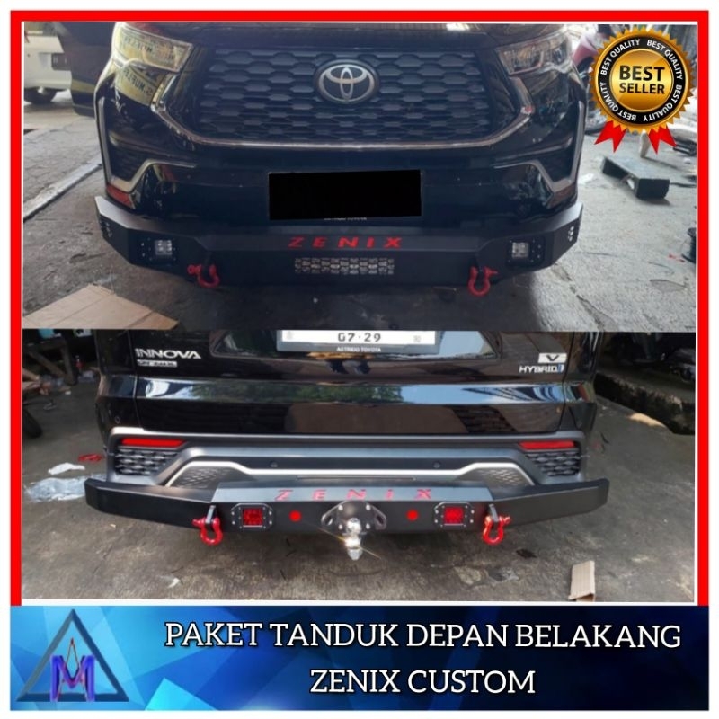 Jual Paket Tanduk Depan Belakang Innova Zenix Model Custome Bumper ...