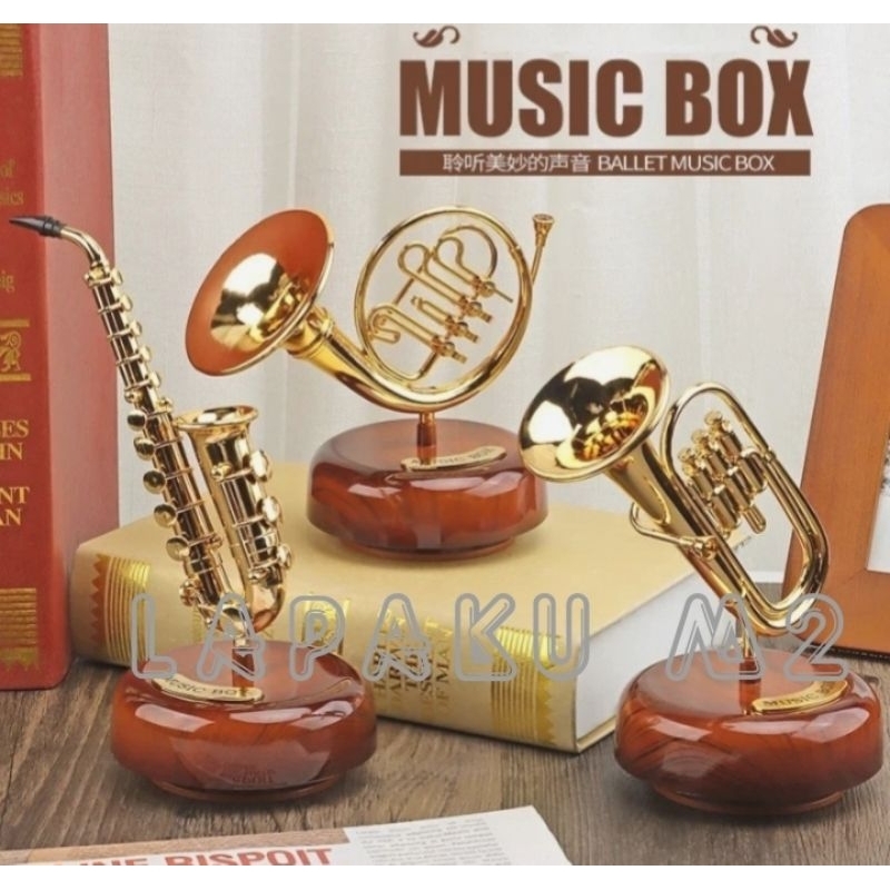 Jual Rotating Musical Box Instrumen Sexophone Trumpet | Shopee Indonesia