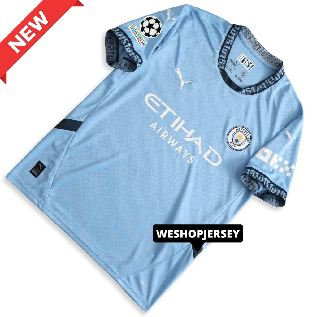 Jual Fans Version Jersey Manchester City Biru 2024 2025 Baju Bola Citi Home 24 25 Kaos 