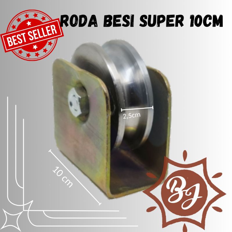 Jual Roda Pagar Besi Super/AS 10cm jenis Rell U (Bulat) dan Rell V ...