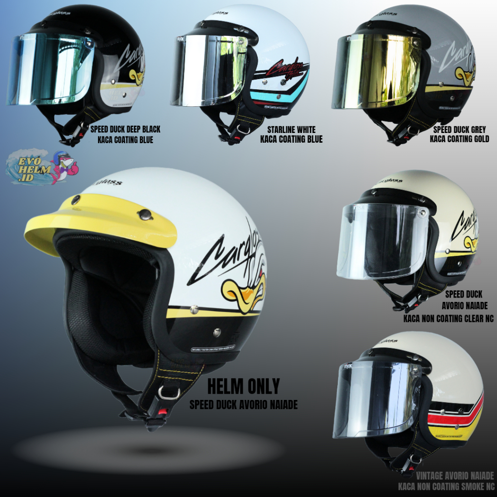 Jual HELM CARGLOSS CFM MOTIF PAKET KACA DATAR ORIGINAL, HELM HALF FACE ...