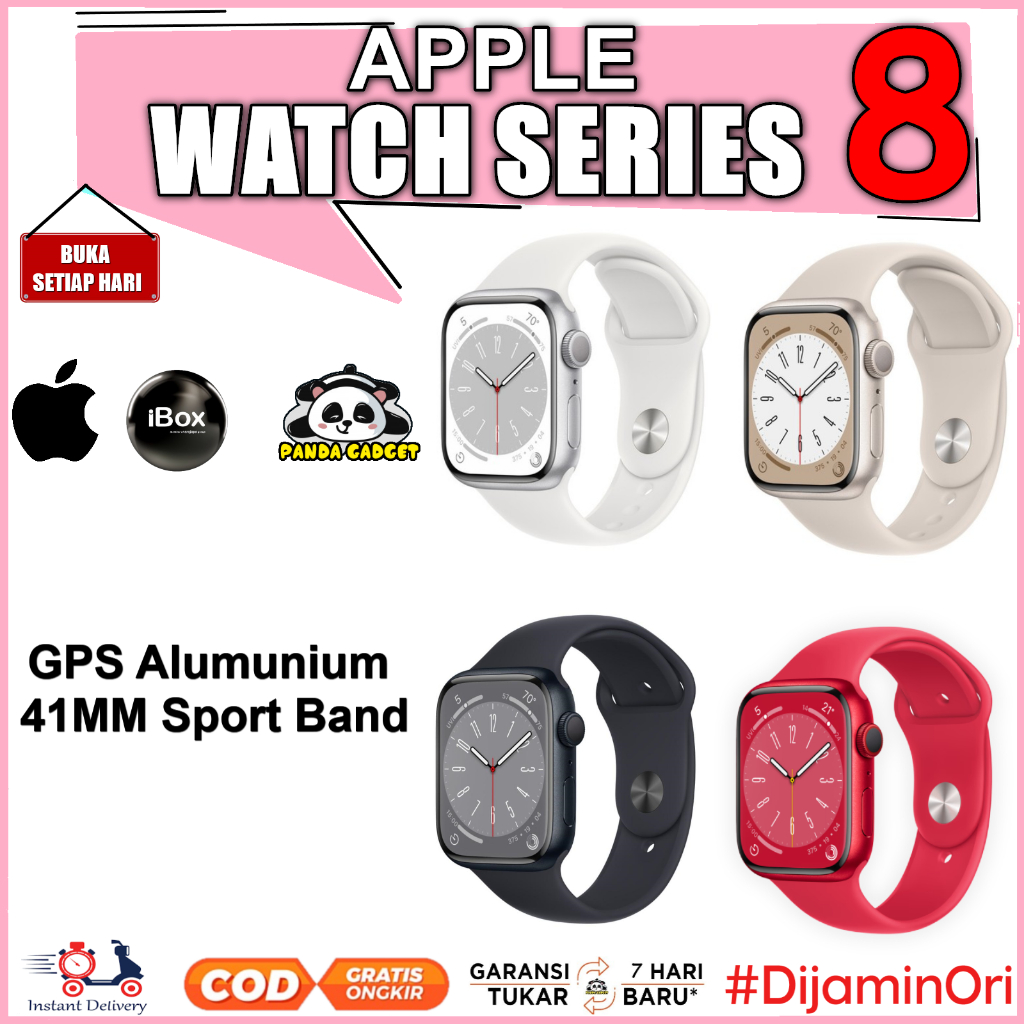 Apple Watch Series 41MM GPS Alumunium Sport Band Garansi Resmi Silver  Starlight Midnight