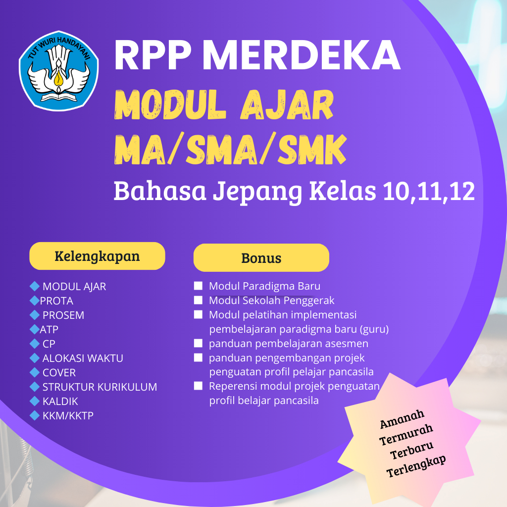 Jual RPP Merdeka Bahasa Jepang Kelas 10,11,12 SMA/SMK Kurikulum Merdeka ...