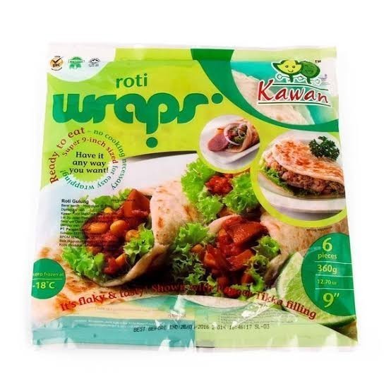Jual Kawan Food Roti Wrap / Kulit Kebab 360gr 6pcs Diameter 20cm ...
