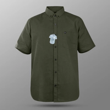Kemeja Basic Polos Lengan Pendek Pria Dewasa Slimfit Katun Sigaret Premium By LM
