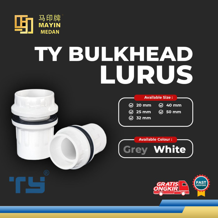 Jual TY Bulkhead Lurus Fitting Vault Ring Pipa Pipe U – PVC by 3 Pawns ...