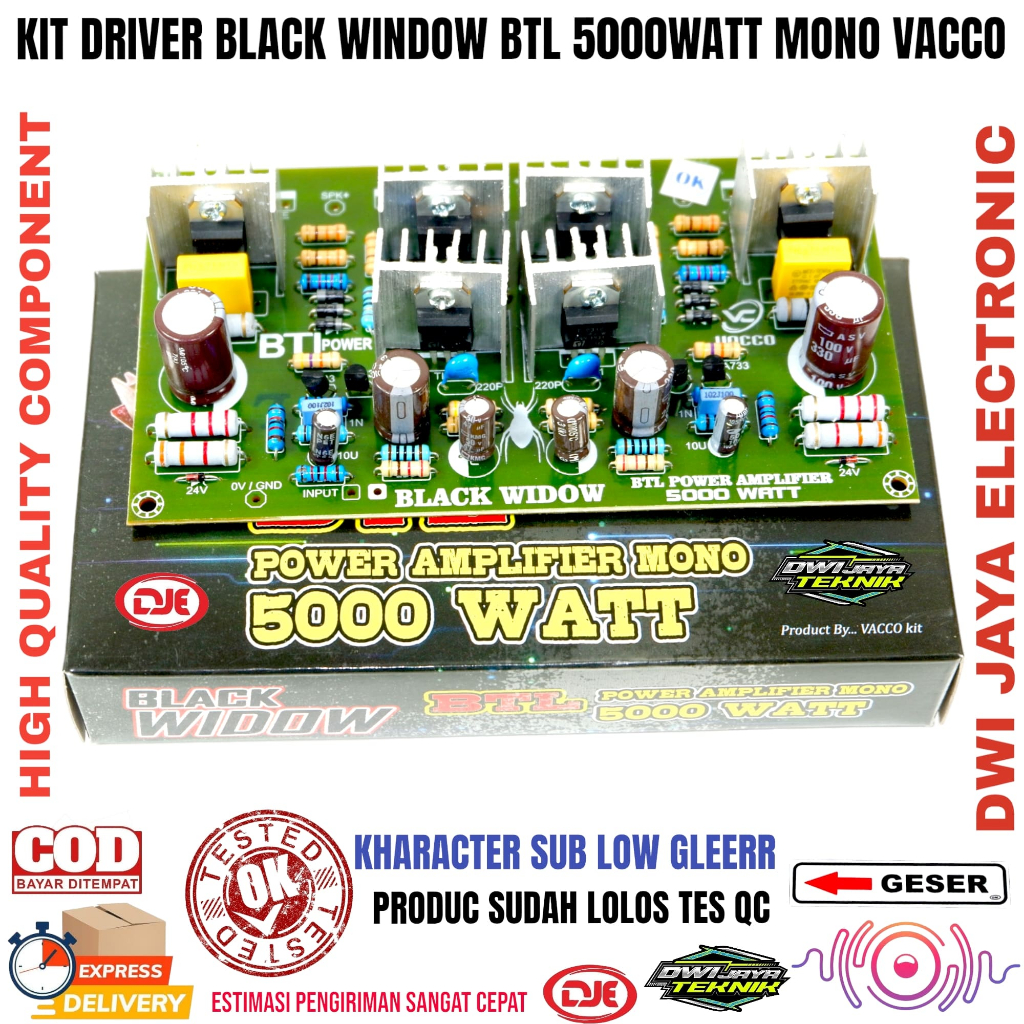 Jual Kit Driver Black widow BTL 5000W Power Amplifier SAFARI BTL Vacco ...