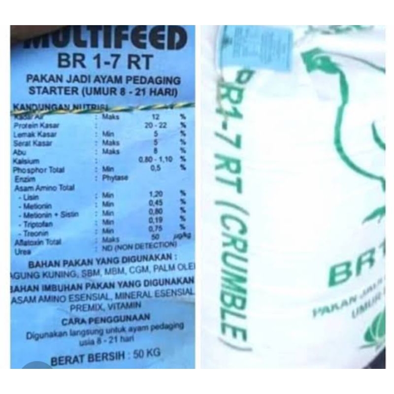 Jual Br 1-7 RT Pakan Ayam Pedaging Multifeed 15Kilo | Shopee Indonesia