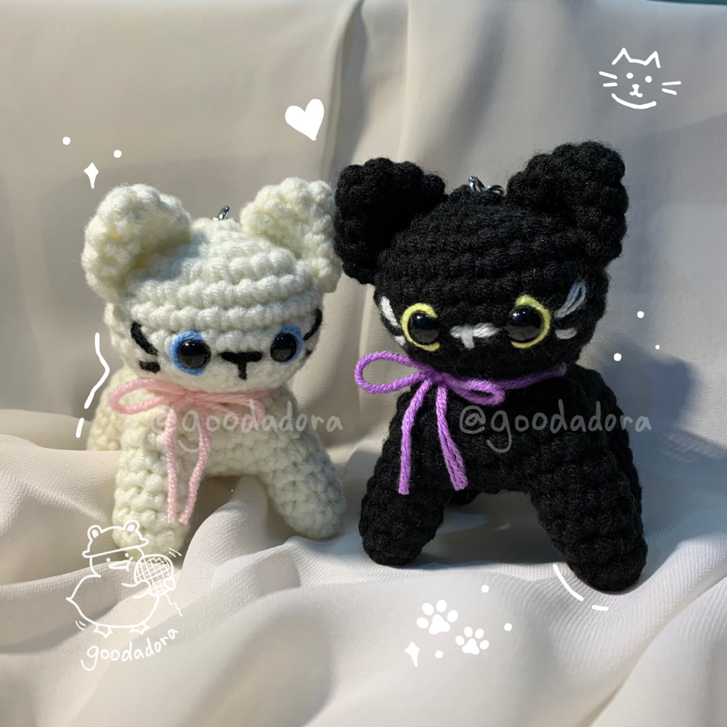 Jual Cat Crochet / Cat Amigurumi Keychain Couple / Rajut Kucing ...