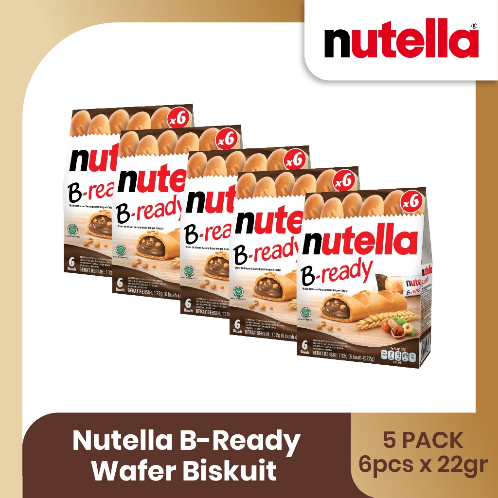 Jual Nutella B-Ready Wafer Biskuit 132gr - 5pcs | Shopee Indonesia