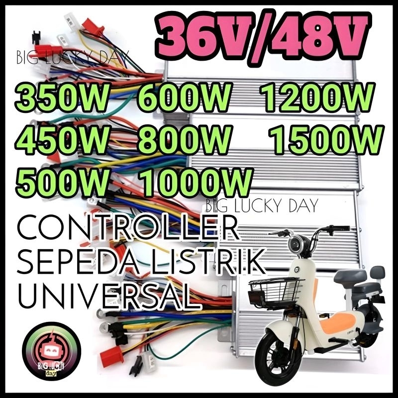 Jual CONTROLLER SEPEDA LISTRIK UNIVERSAL 36V / 48V 350W 450W 500W 600W ...
