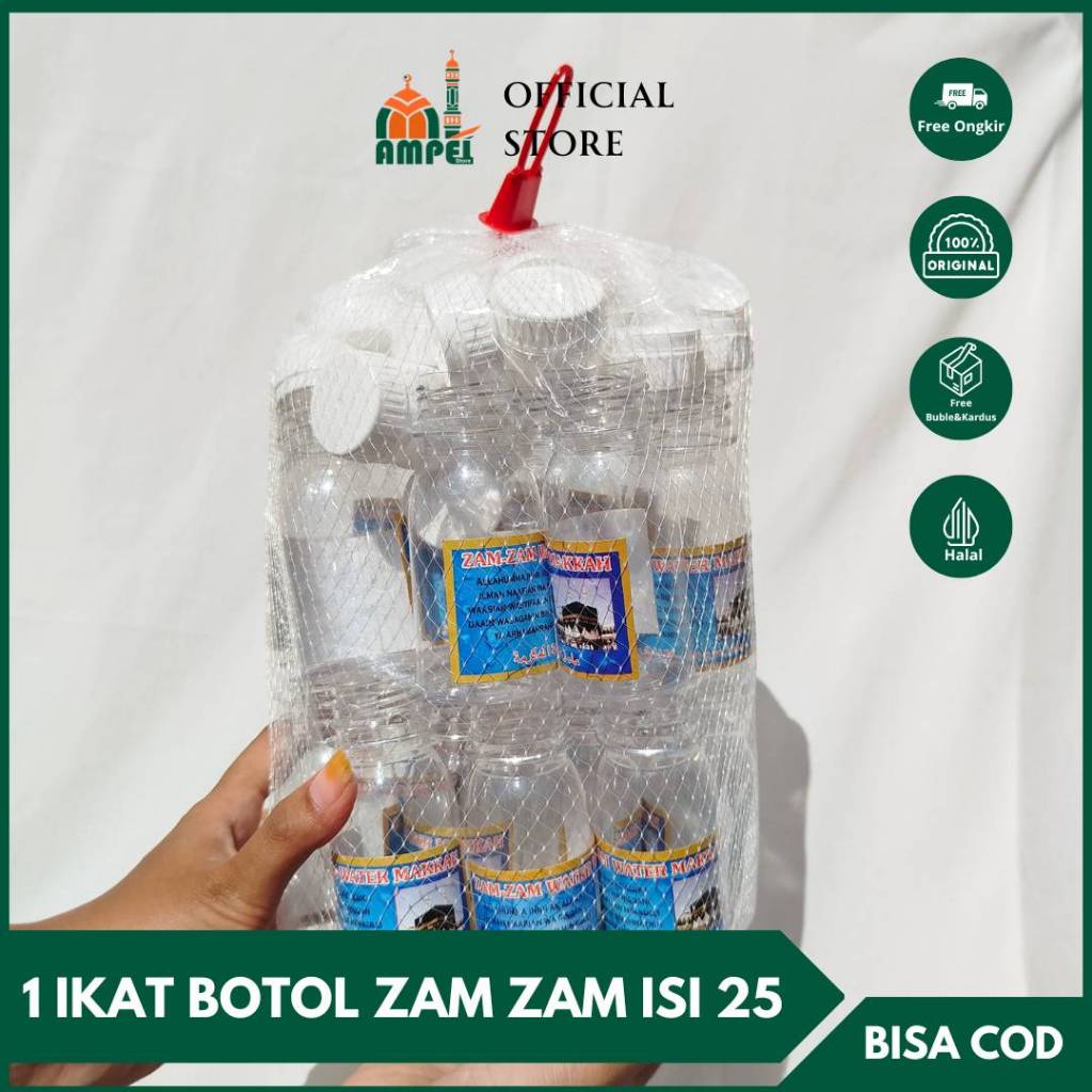 Jual 1 IKAT (25 pcs) BOTOL KOSONG Air Zamzam Kosong Botol Zamzam 80ml ...
