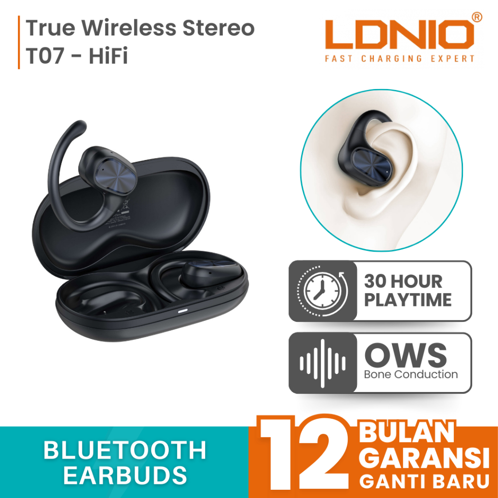 Jual TWS LDNIO T07 Wireless Stereo BT Earbuds Over-Ear Headphones