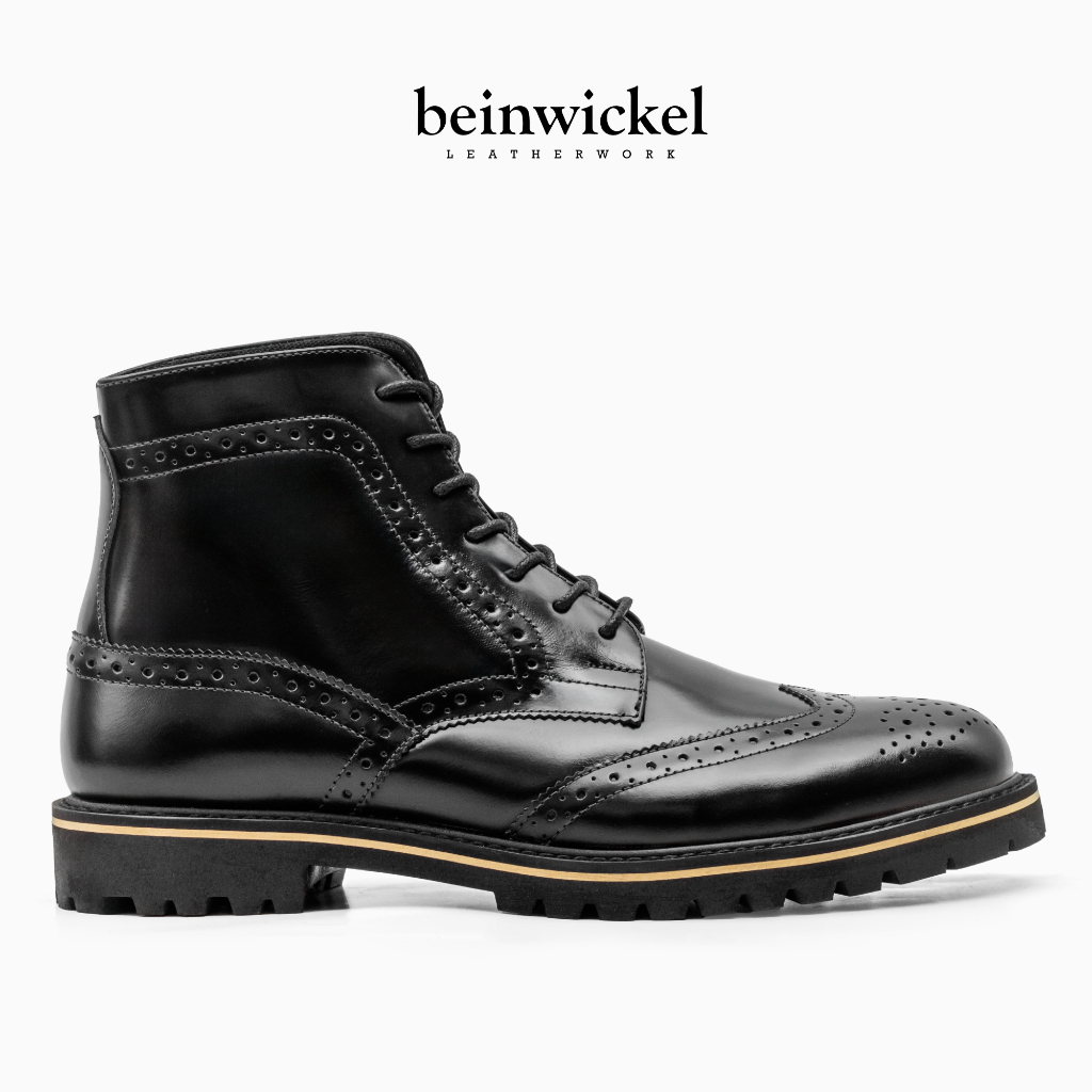 Jual Beinwickel Sepatu Boots Kulit Pria Wingtip Brogue Boots Black Shopee Indonesia