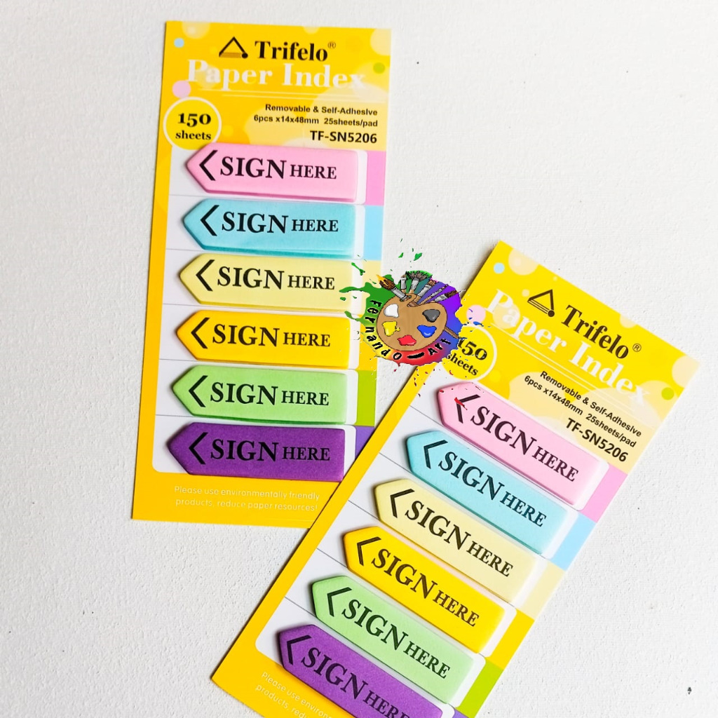 Jual TRIFELO Stick Note Sign Here Warna-warni TF-SN5206 (Penanda Tanda ...