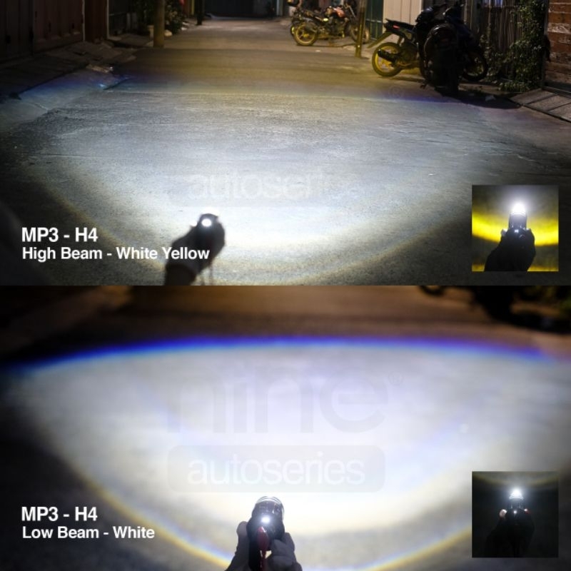 Jual NINE LAMPU LED H4 NINE MP1/MP3 MINI CUT OFF PROJECTOR HI LOW PUTIH ...