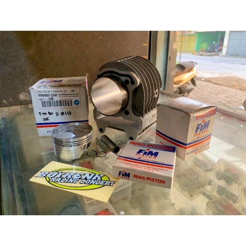 Jual CYLINDER BLOK BEAT KARBU KVY BEAT FI KZL BORE UP SET PISTON 57 58