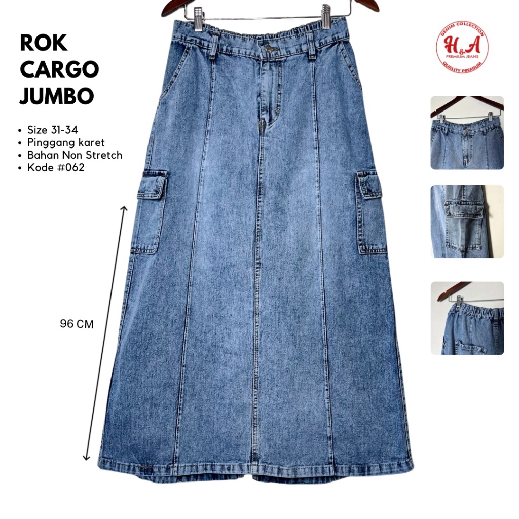 Jual Havila - Rok Cargo Jeans Wanita Jumbo Premium Quality - Rok Cargo ...
