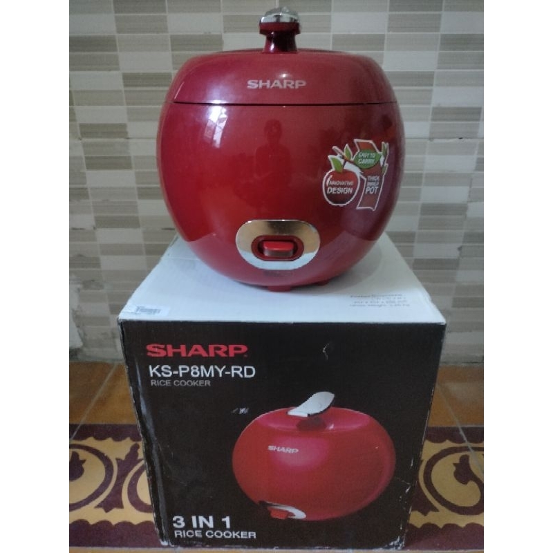 Jual Magic Com Apel Sharp KS-P8MYRD (warna Merah) BARANG BARU | Shopee ...
