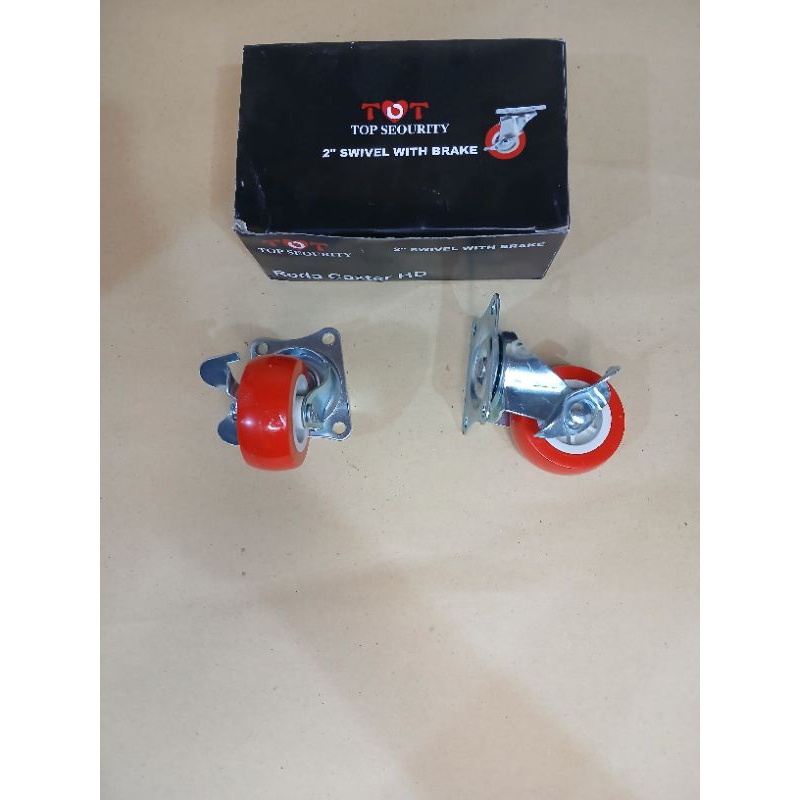 Jual TOKIO Roda Caster 2 Inch Hidup Mati Rem Lemari Trolley Troll PVC ...