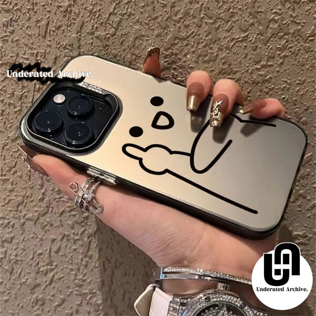Jual CASING PREMIUM LUCU KEREN LENSA LOGAM AKRILIK IMD HITAM FOR IPHONE ...