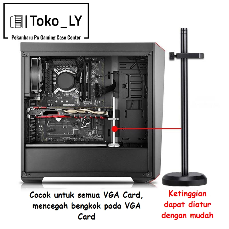 Jual VGA GPU Holder Bracket Aluminium Stand Support Desktop Casing PC ...