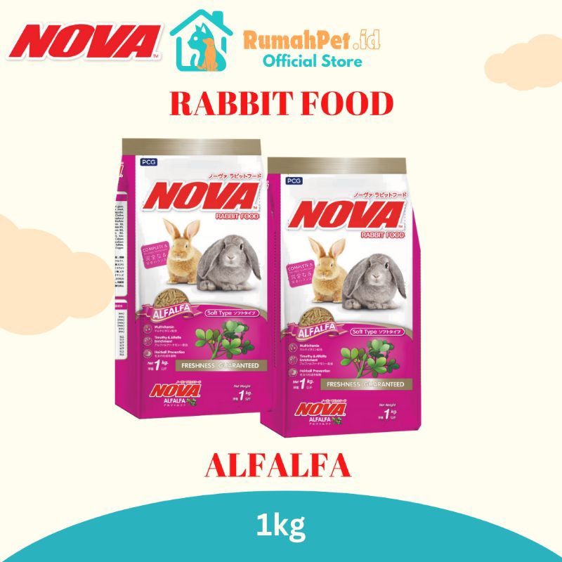 Jual Nova Rabbit Food Alfalfa 1kg Nova Makanan Kelinci Alfalfa 1kg ...