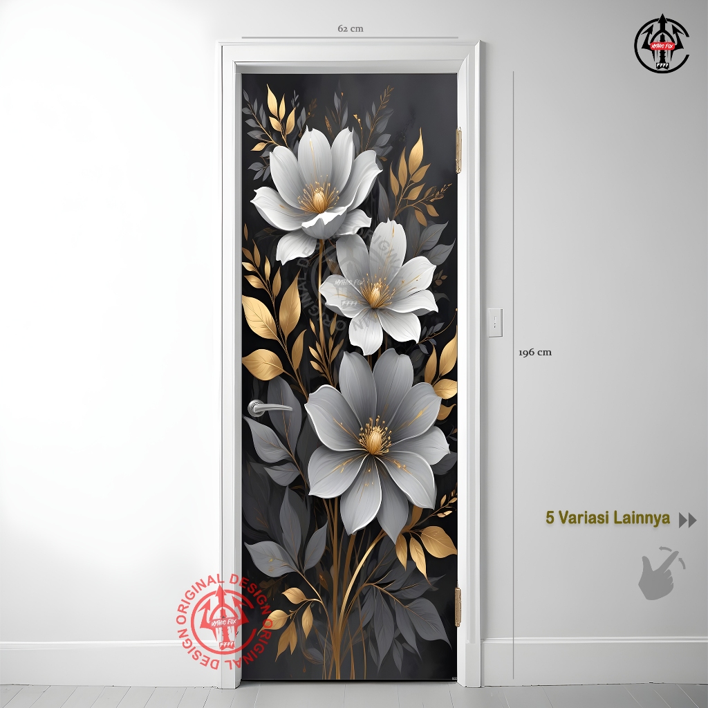 Jual Sticker Pintu Toilet Dan Kamar Mandi Minimalis Elegant Flower 62 x ...