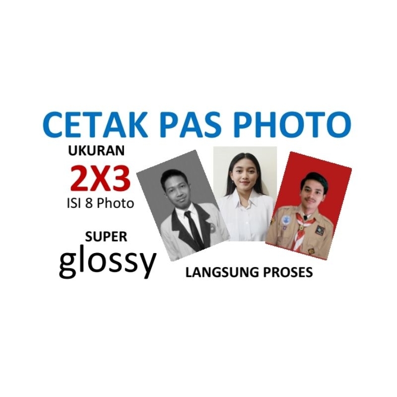 Jual Paket cetak pas photo /foto ukuran 2x3 perpaket isi 8. pakai ...