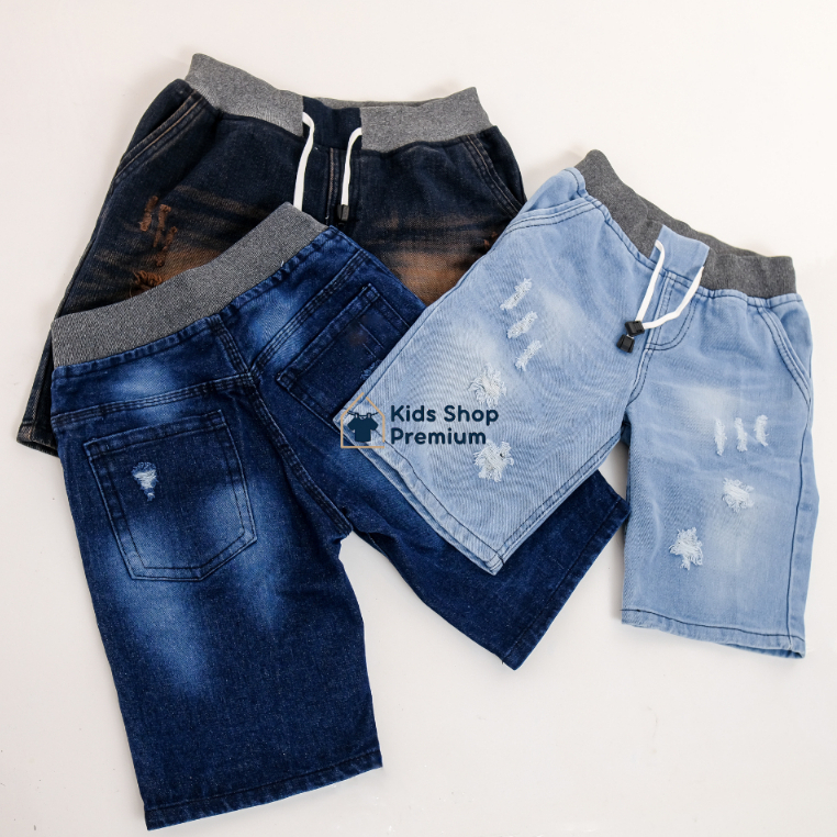 Jual PAKET HEMAT 3 Pcs Celana Jeans Pendek Anak Usia 7-12 Tahun Bahan