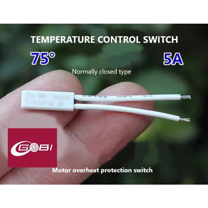 Jual Temperature Control Switch 75° 5A Normally Closed Motor Overheat ...
