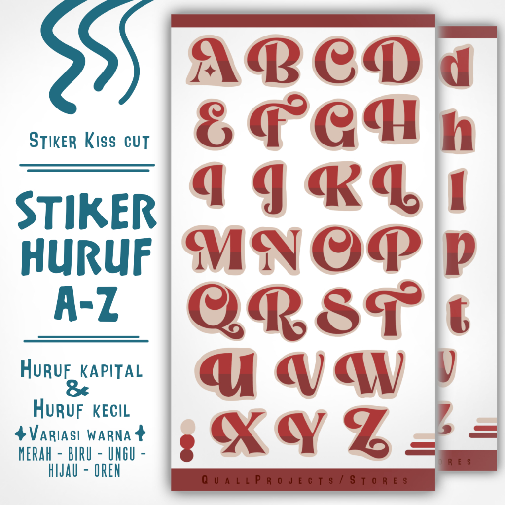 Jual COD - STIKER SHEET ALPHABET A-Z FOR JURNALING - Stiker huruf ...