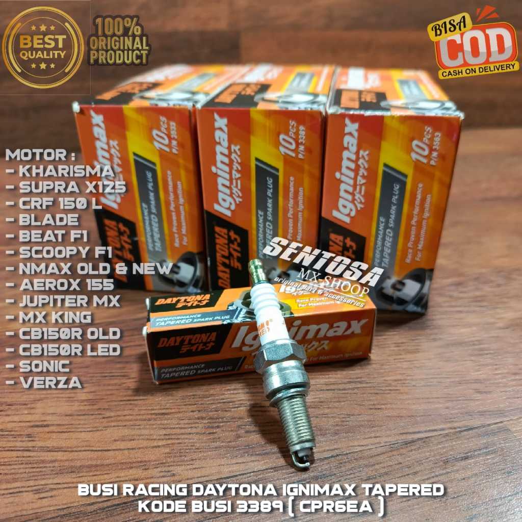 Jual ( DAYTONA 3389 ) CPR6EA-9 BUSI / SPARK PLUG RACING IGNIMAX TAPERED ...