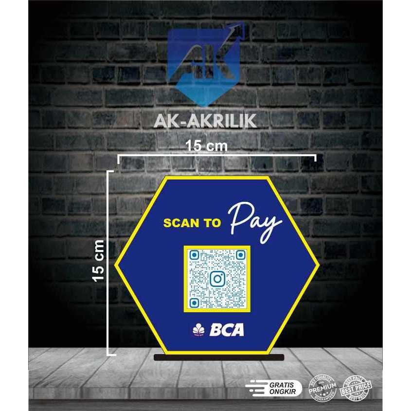 Jual QR Barcode Sign Akrilik Tempat Pembayaran Code QR | Shopee Indonesia