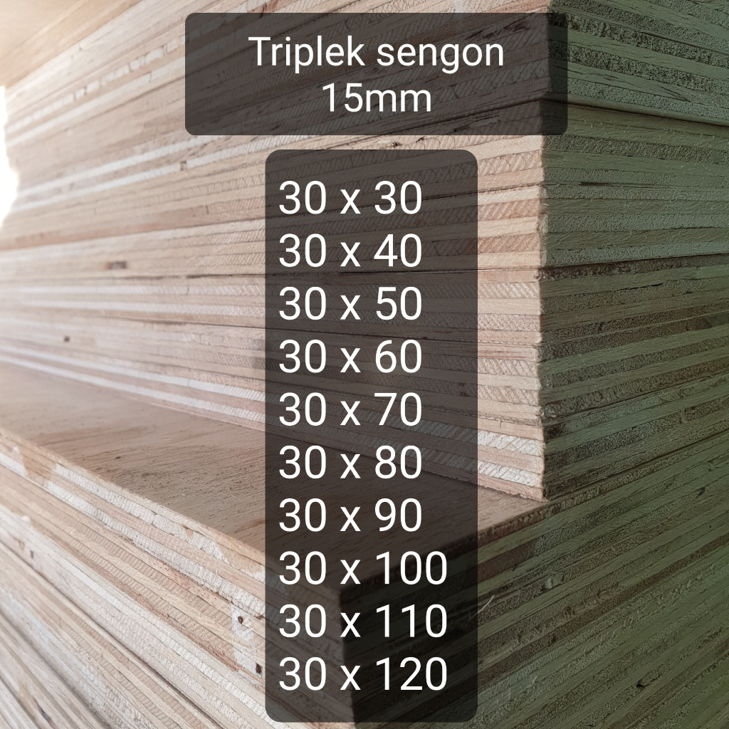 Jual Triplek custom sengon 15mm plywood multiplek halus 2 sisi lebar 30 ...