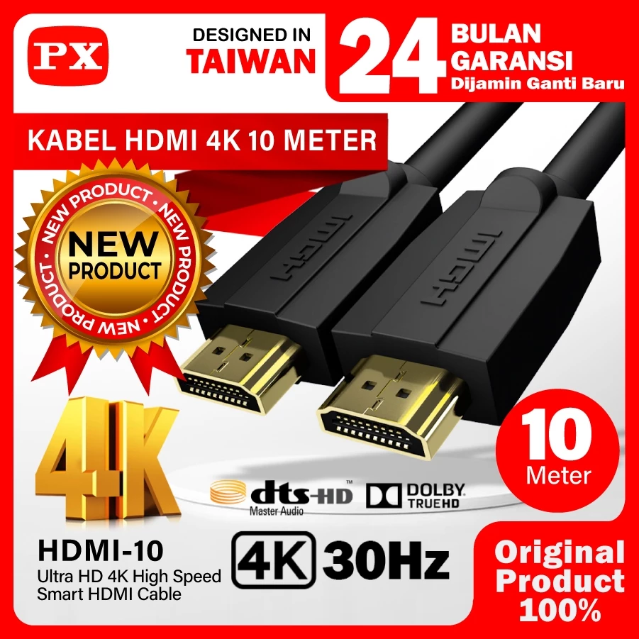 Kabel HDMI 4K Ultra HD HDR ARC High Speed Quality 10 Meter PX HDMI-10