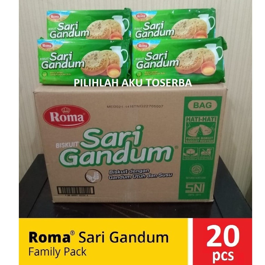 Jual 1 Dus Roma Sari Gandum Family Pack Bag 240gr Isi 20pcs / 1 Karton ...