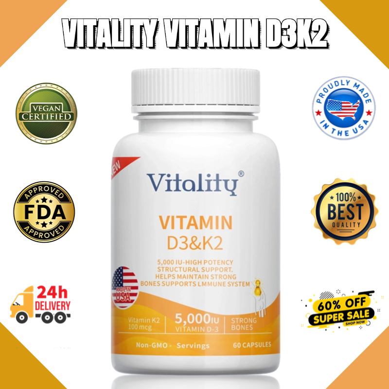 Jual Vitamin D3k2, 5000 Iu Meningkatkan Kesehatan Tulang, Kesehatan ...