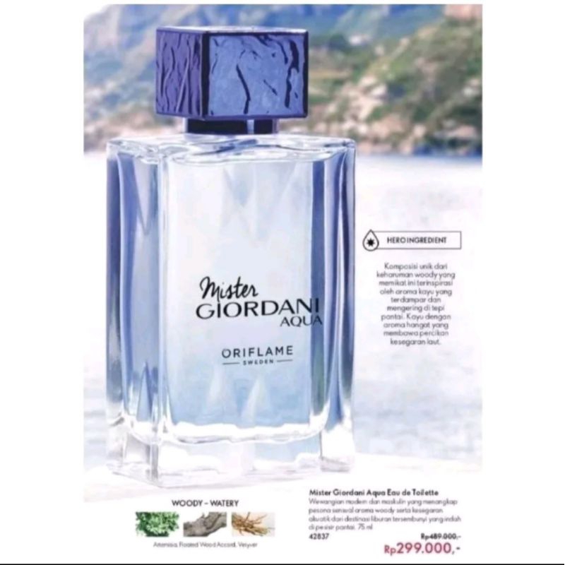 Oriflame Cosmetics Mister Giordani Aqua Oriflame Parfum Pria