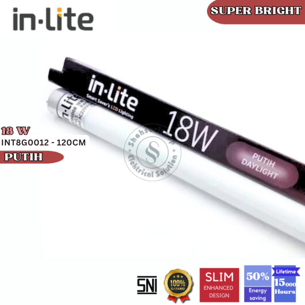 Jual IN LITE Lampu TL LED/Neon LED T8 18w 120cm IN-LITE (kaca ...