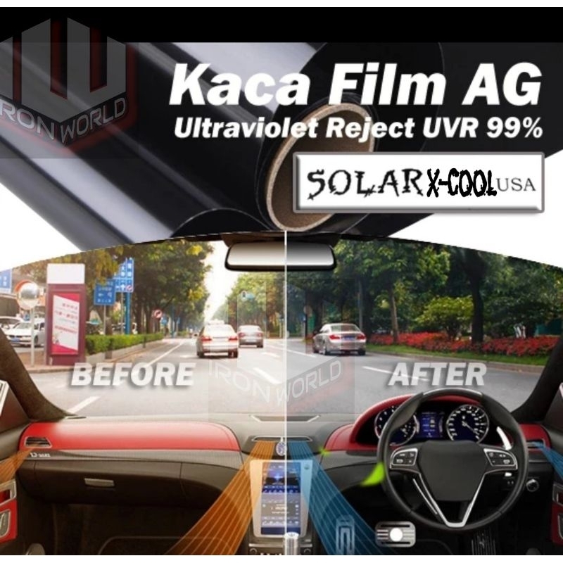 Jual KACA FILM SOLAR X-COOL AG Anti Gores Hitam Ryben windows UV Anti ...