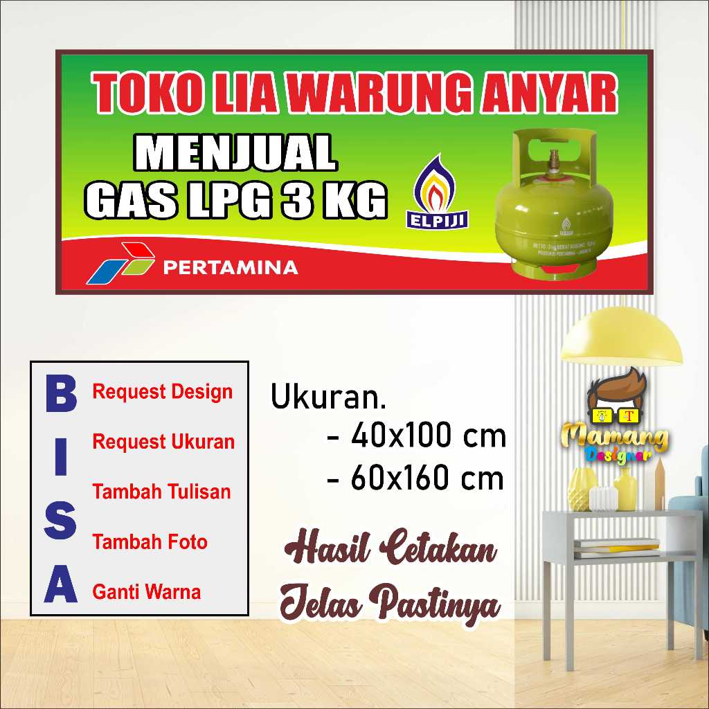 Jual Custom Spanduk Banner MMT Jualan Gas 3kg atau Sembako bb | Shopee ...