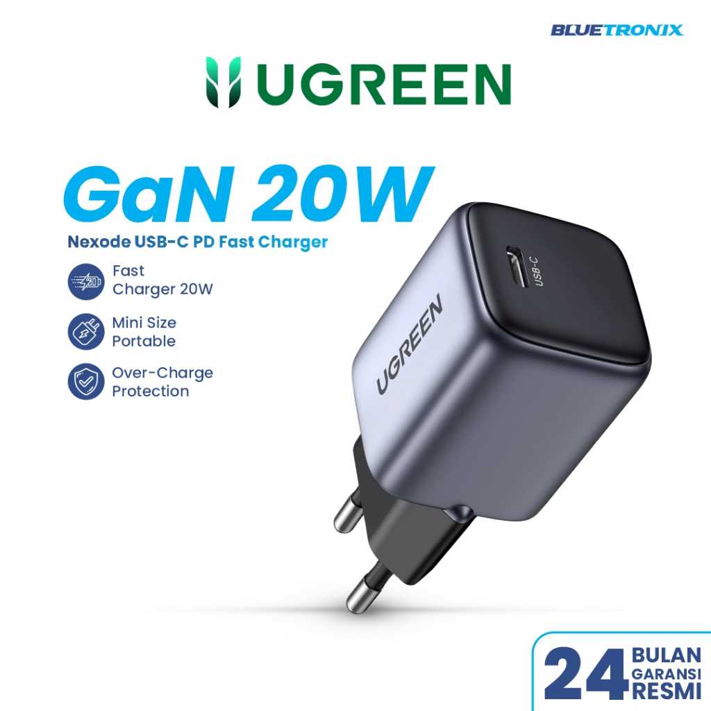 Jual UGREEN Charger Type C Nexode GaN 20W CD318 / 90664 / 15324 ...