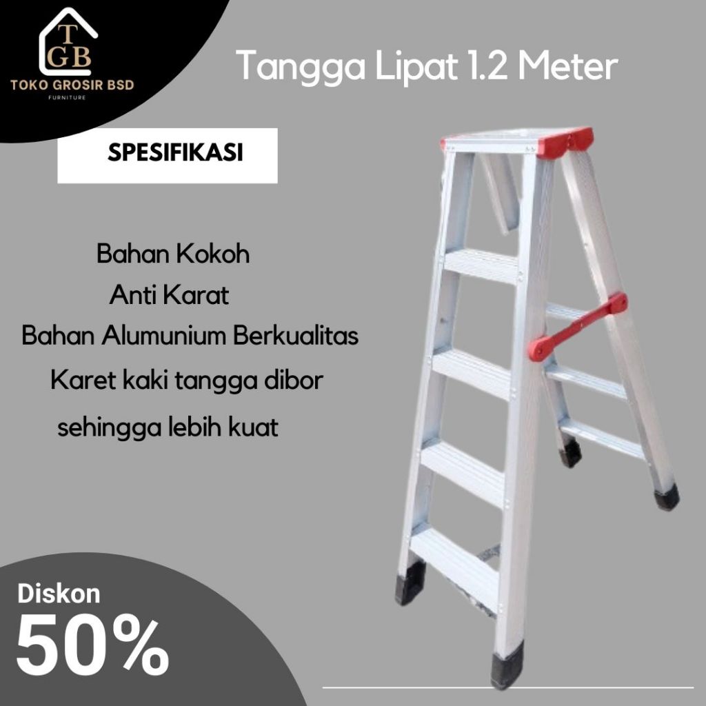 Jual Tangga Lipat 1.2 meter Tangga Lipat Aluminium Tangga Lipat Premium