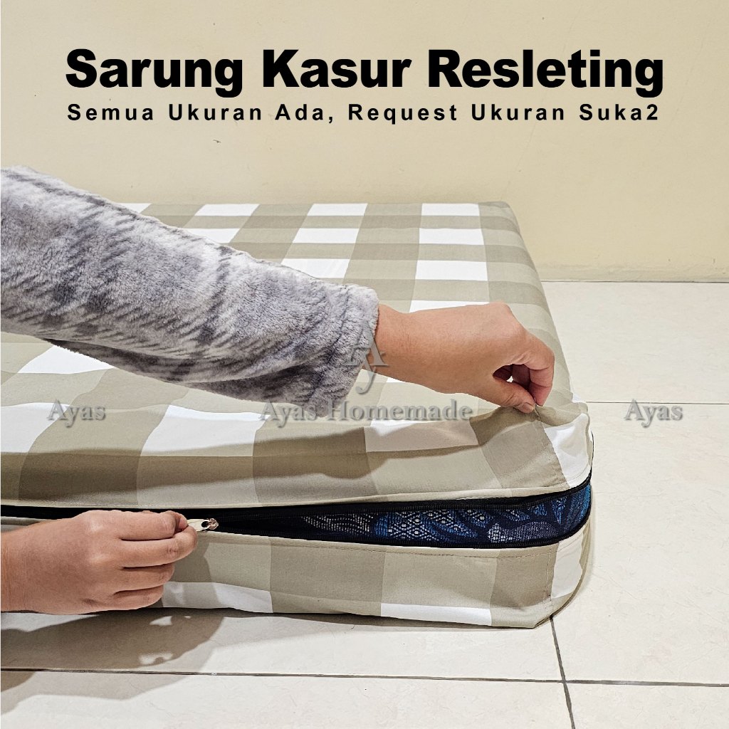 Sarung Kasur Busa / Springbed Resleting Cover All Motif - foto 1